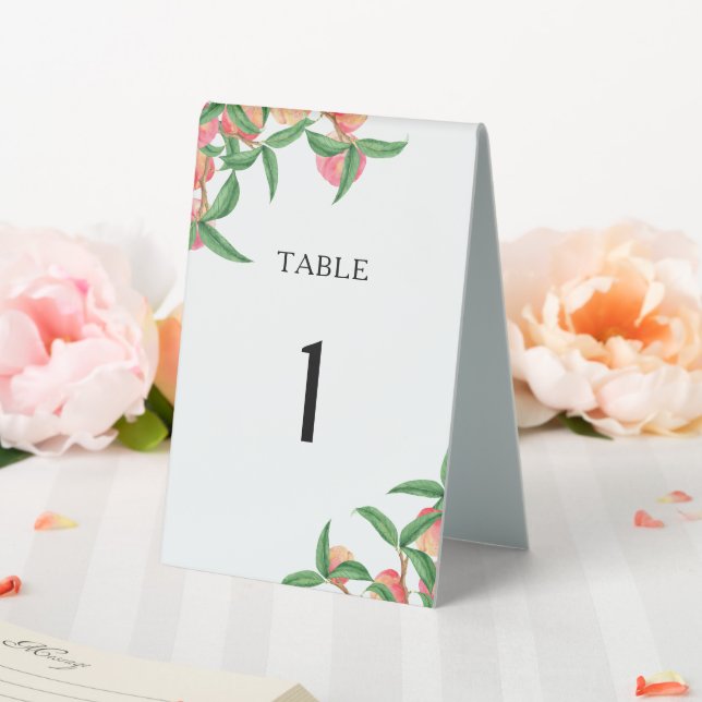 Peaches Bridal shower Table Tent (In SItu (Wedding))