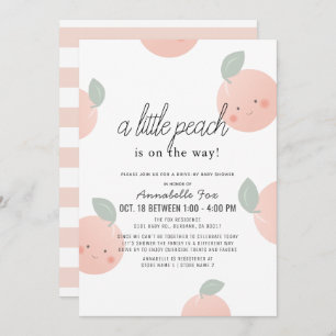 Peaches & Cream Cute Kawaii Drive-by Baby Shower Invitation