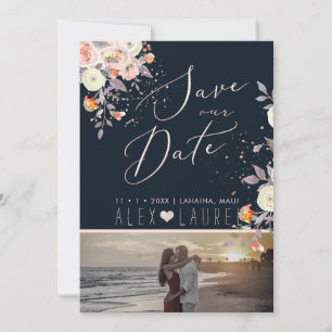 Peaches+Cream Watercolor Roses Save the Date Invitation