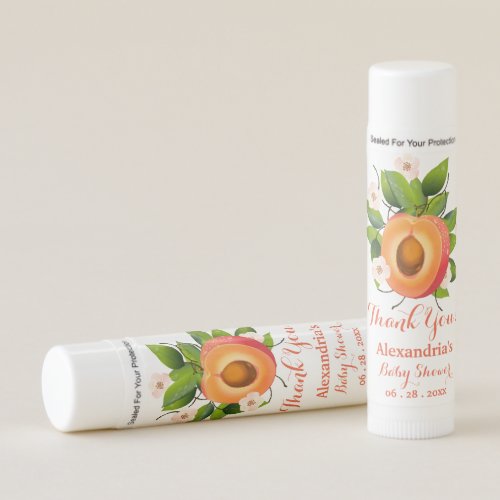 Peaches Fruit  Baby Shower Lip Balm
