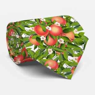 Peaches Fruit Botanical Floral Neck Tie