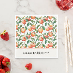 Peaches Fruit Bridal Shower Napkins