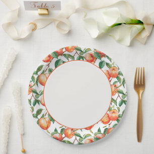 Peaches Fruit Bridal Shower Paper Plates