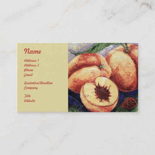 Peaches Fruit Business Cards