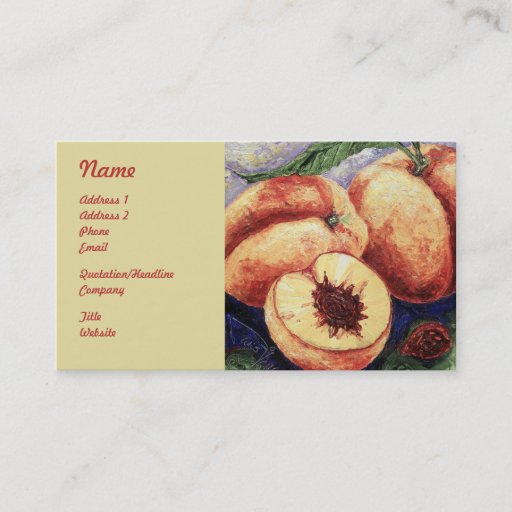 Customizable Peaches Fruit Business Cards