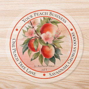 Peaches Fruit Circle Business Return Address Classic Round Sticker
