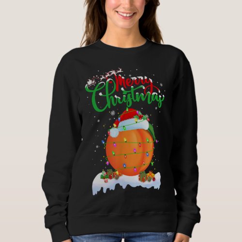 Peaches Fruit Lover Xmas Lighting Christmas Sweatshirt