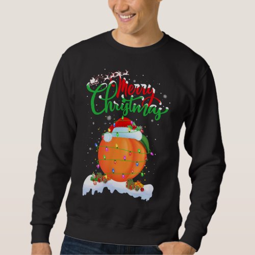 Peaches Fruit Lover Xmas Lighting Christmas Sweatshirt