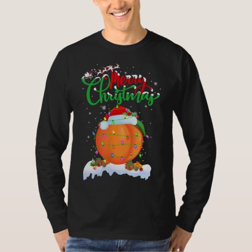 Peaches Fruit Lover Xmas Lighting Christmas T_Shirt