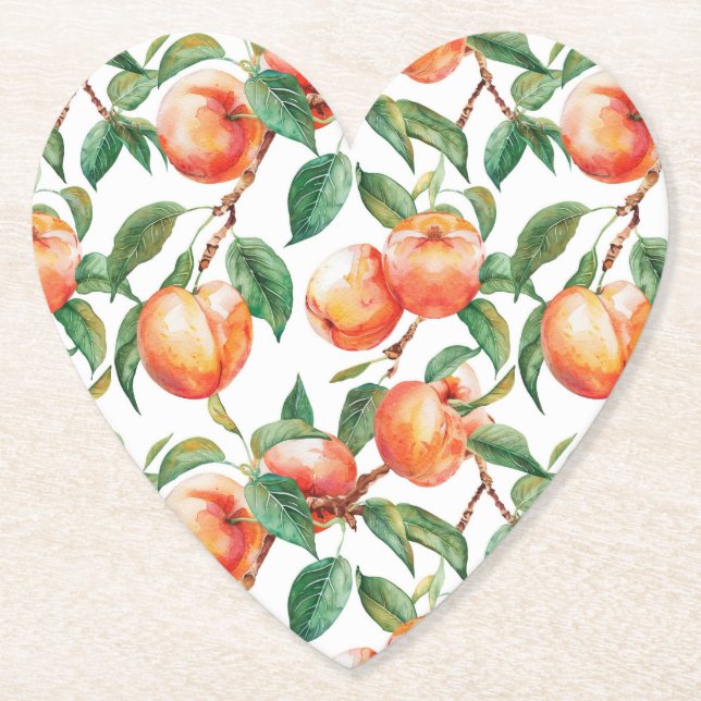 Peaches Fruit Paper Coaster (Front)