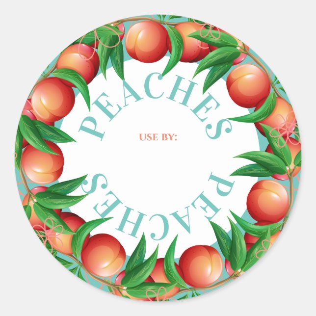 Peaches fruit pie filling jam canning label (Front)