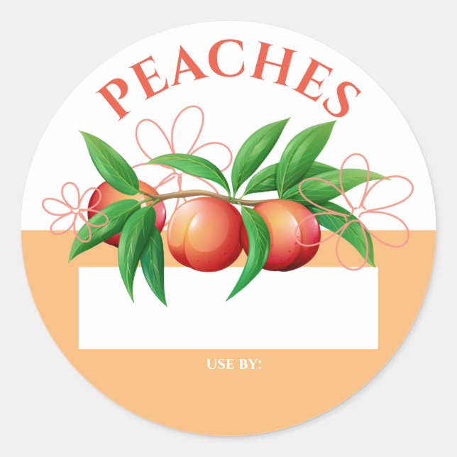 Peaches fruit pie filling jam canning label (Front)