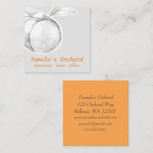Peaches Fruit Tree Orchard Preserves Jams Jellies  Square Business Card