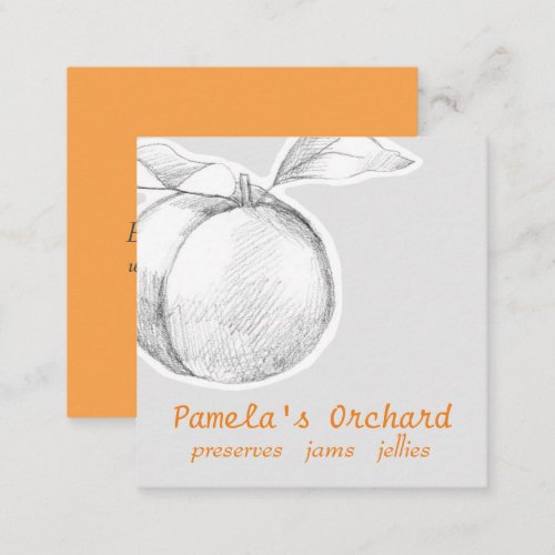 Peaches Fruit Tree Orchard Preserves Jams Jellies  Square Business Card