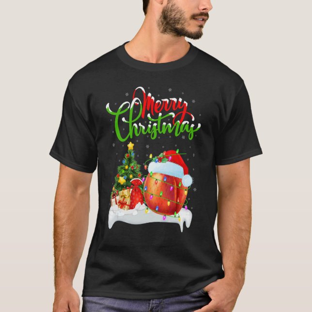 Peaches Fruit   Xmas Decorations Santa Peaches Chr T-Shirt (Front)