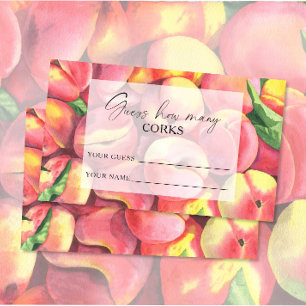 Peaches - guess how many corks bridal game enclosure card
