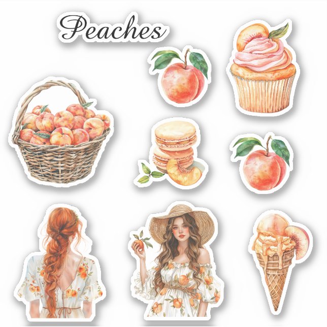 Peaches in a Basket Sticker (Front)