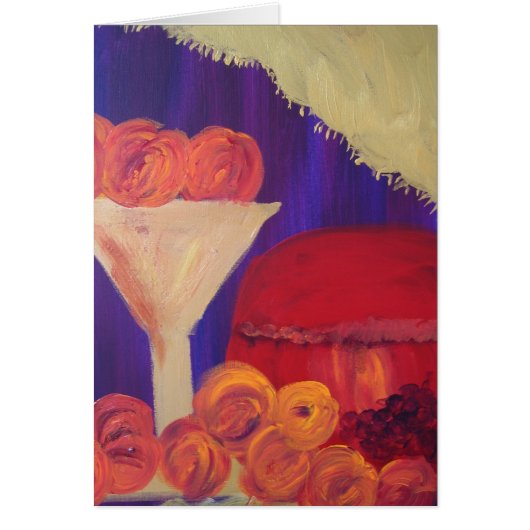 peaches in a glass still life cards (Front)