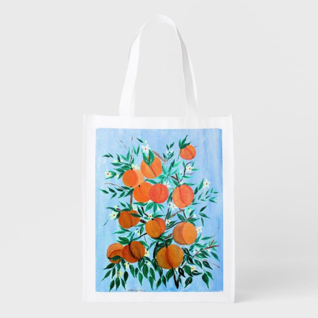 Peaches N' Cream Reusable Grocery Bag (Front)