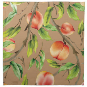 Peaches on the tree cloth napkin