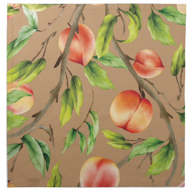 Peaches on the tree cloth napkin (Front)
