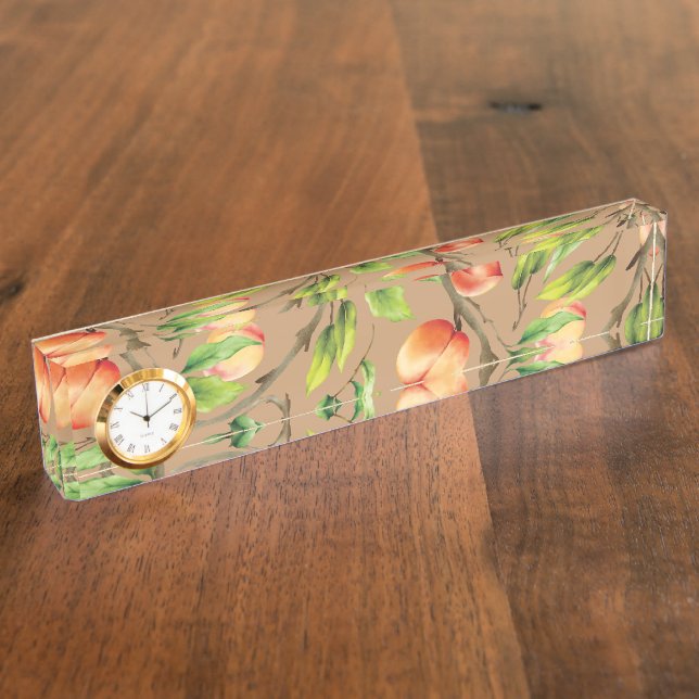 Peaches on the tree desk name plate (Side)