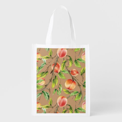 Peaches on the tree grocery bag