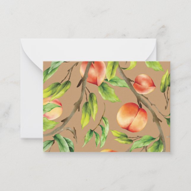 Peaches on the tree note card (Front)