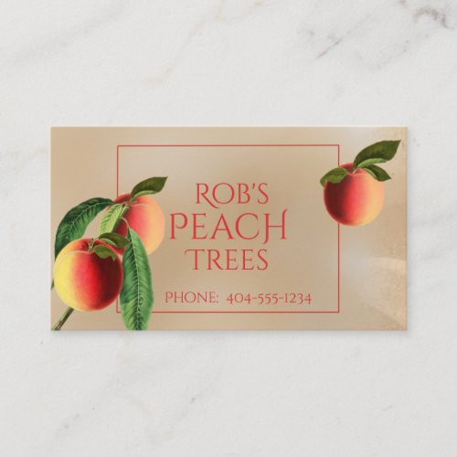 Peaches on Vintage Kraft Background Business Card