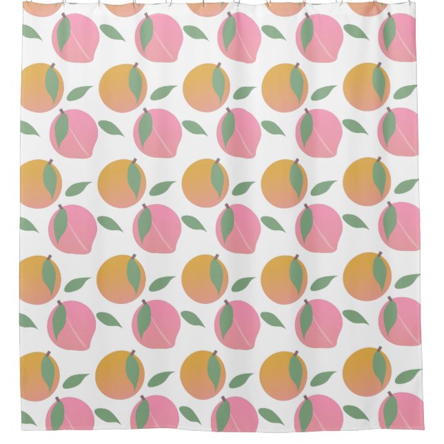 Peaches Orange Fruit Pink Pattern   Shower Curtain (Front)