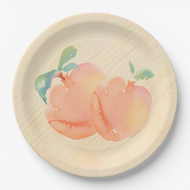 peach plates and napkins
