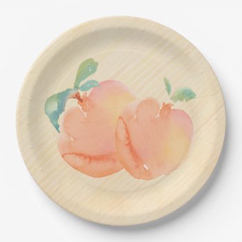 Peaches Paper Plates by Zazzlemm_Cards at Zazzle