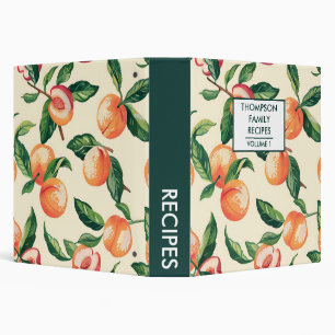 Peaches Personalized Recipe 3 Ring Binder