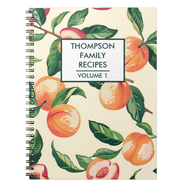 Peaches Personalized Recipe Notebook (Front)