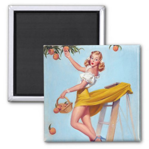 Peaches Pin Up Magnet