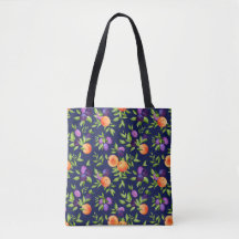 Peaches Plums Purple Cute Fruit Botanical Pattern