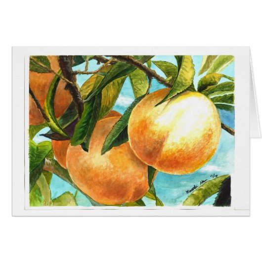 Peaches ready to be plucked cards (Front Horizontal)