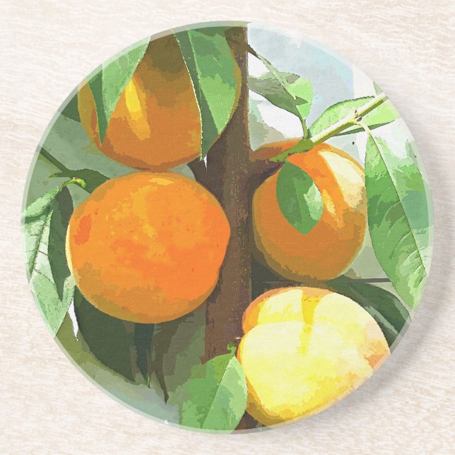 PEACHES SANDSTONE COASTER (Front)