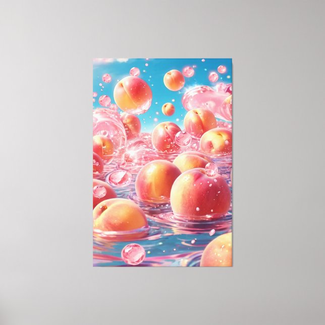 Peaches Stretched Canvas Print (Front)