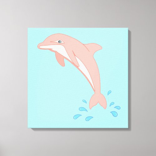 Peaches the Pink Dolphin Canvas Print
