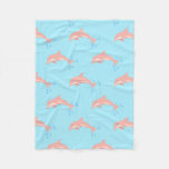 Peaches the Pink Dolphin Fleece Blanket