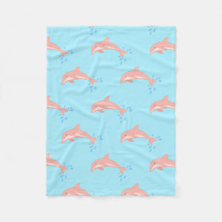 Peaches the Pink Dolphin Fleece Blanket