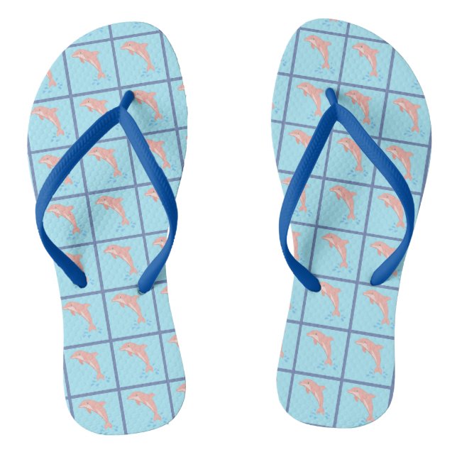 Peaches the Pink Dolphin Flip Flops (Footbed)