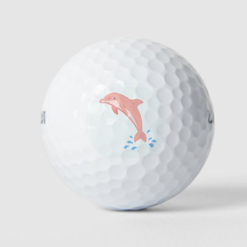 Peaches the Pink Dolphin Golf Balls