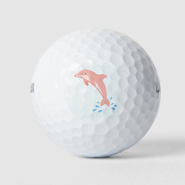 Peaches the Pink Dolphin Golf Balls (Front)