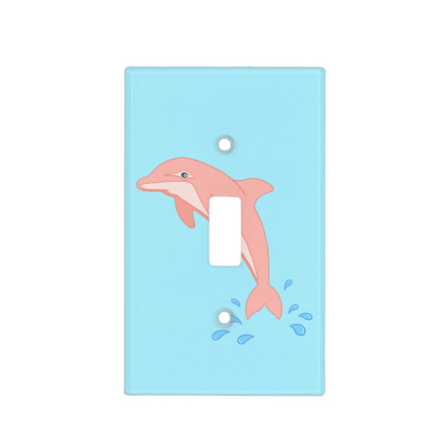 Peaches the Pink Dolphin Light Switch Cover (Front)