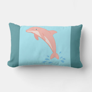 Peaches the Pink Dolphin Lumbar Pillow