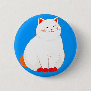 Peaches, the Smiling Cat Button