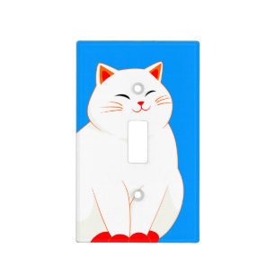 Peaches, the Smiling Cat Light Switch Cover