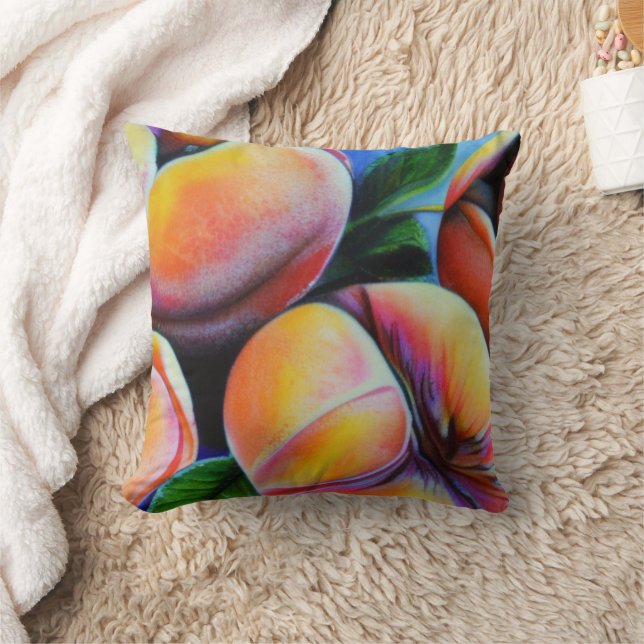 Peaches Throw Pillow (Blanket)